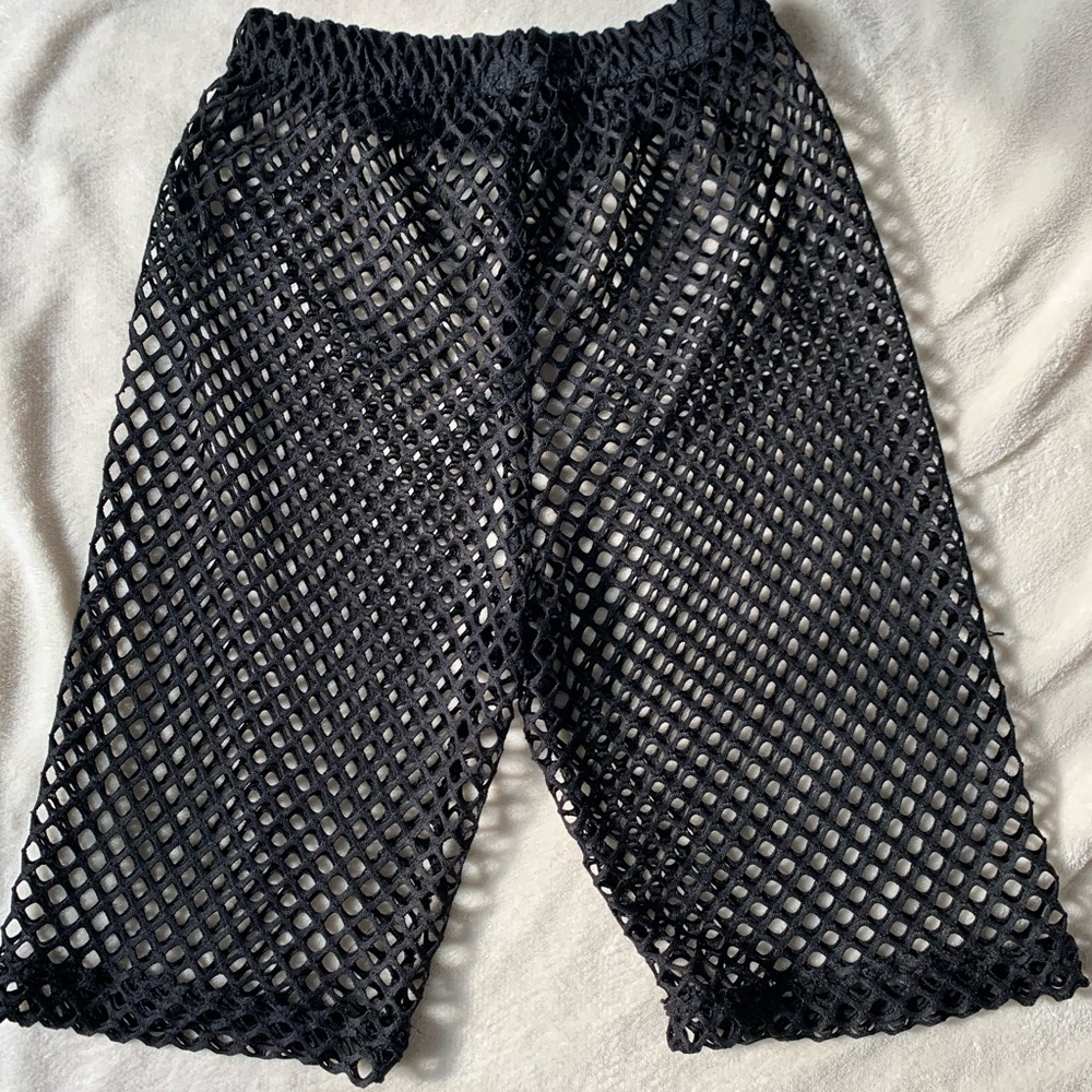 SHEIN Fishnet Biker Shorts